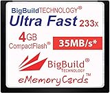 eMemoryCards 4GB Ultra Fast 35MB/s CompactFlash Speicherkarte kompatibel mit Canon 10D/20D/30D/40D/50D/1D/1Ds/5D/5Ds/7D Mark I/II/III/IV, Nikon D, Olympus E, Sony Alpha, Leica S Kameras