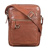 STILORD 'Orion Crossbody Tasche Herren Leder Kleine Umhängetasche Echtleder Vintage Herrentasche Messenger Bag 10,9 Zoll iPad Tasche Farbe:maraska - braun