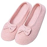 iNszkoos Damen Baumwolle Hausschuhe Yoga Ballerina Slippers Pantoffel Leicht Hefterzufuhren für Zuhause Schlafzimmer Wohnzimmer Büro(Rosa,37-38)