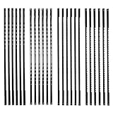 HAPPOW 24 Stück Dekupiersägeblätter,127mm Laubsägeblätter mit 10/15/18/24 Zähne, Karbonstahl Laubsägeblätter rund, Dekupiersägeblätter rund mit Stift, für Holz, Kunststoff, Schaumstoff,Weiches Metall