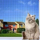 Tatamiyya Katzennetz für Balkon, Katzennetz Drahtverstärkt 2x3m，Robust ，Bissfest, alterungsbeständig, Balkonnetze und Fenstern für Katzen(Schwarz)