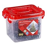 Idena 31816 - LED Lichterkette mit 240 LEDs in Warmweiß, mit transparenter Kunststoffbox & Transformator, ca. 21 m lang, Deko für Innen & Außen, zum Basteln, Party Deko, Weihnachtsdeko, Hochzeit