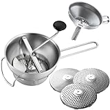 Küchenhelfer Set: GEFU Passiergerät Flotte Lotte® & GEFU Einfülltrichter VERSARE - manuelle Edelstahl-Passiermühle inkl. 3 Lochscheiben