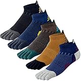 Kevaler Herren Zehensocken Baumwolle Fünf Finger Socken Sneakersocken Laufsocken mit Zehen Einzeln Schweißableitend Schnell Trocken Atmungsaktive Weich,EU 40-45 (5 Paare)