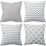 Amilian 4er Set Dekokissen 50x50 mit Füllung und Bezug Dekoratives Balkon Dekoration Couch Sofa Wohnzimmer Kissen Deko 20x20 inch