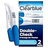 Clearblue Schwangerschaftstest Kombipack Double-Check Früh & Woche, 2 Tests (1 digital 25 mIU/ml, 1 visuell 10 mIU/ml), Pregnancy Test / Frühschwangerschaftstest, Schwangerschaft Wochenbestimmung