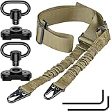 Paike Gewehrriemen, Zweipunktriemen, verstellbare Länge, Gewehrriemen für Gewehre mit 2er-Pack Riemenwirbel für M-Schiene (Khaki)