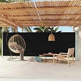 Furniture Home Tools Ausziehbare Seitenmarkise für Terrasse, 180 x 600 cm, Schwarz