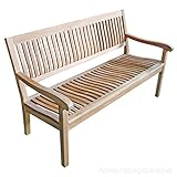 Echt Teak Gartenbank Bank Sitzbank Teakbank Kingsbury 150 x 90 x 6 cm B29B