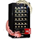 Klarstein Weinkühlschrank, 1 Zonen Getränkekühlschrank Klein, Kleiner Weinschrank 74L, Wein-Kühlschrank Klein mit Glastür, Indoor/Outdoor Flaschenkühlschrank, Wine Fridge 5-18°C, 28 Flaschen