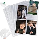 60 Pcs Doppelseitig Fotohüllen, Transparent Postkartenhüllen, Sammelhüllen 4 Fach Geteilt für Sammlungen von Fotografien, Postkarten und Dokumenten(10.5cm×15.2cm)