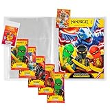 sefrado Bundle Exclusive Hüllen kompatibel mit Blue Ocean Ninjago 1 x Sammelmappe leer + 5 Booster Serie 10 Blutmond Trading Card Game 2025 + Bonus Karte LE 15 Mächtiger Zane