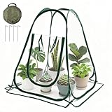 Gewächshaus Klein, Transparentes PVC Pop Up Mini Gewächshaus, Kleines Gewächshaus, 70 x 70 x 80 cm, Überwinterungszelt für Pflanzen zum Schutz von Pflanzen und Blumen