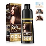 COSMTEK Haarfärbeshampoo - Dunkelbraune Hair Dye Shampoo für Graues Haar Sofort 3 in 1 Pflanzliche Haarfarbe Shampoo Enthält Ginseng-Extrakt für Männer und Frauen 150ml Dark Brown