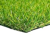 Steffensmeier Kunstrasen Springfield | Sonnenstunden: 15.000 | 18 mm | Outdoor |Balkon, Garten | Meterware Grün, Größe: 100x100 cm