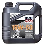 LIQUI MOLY Motorbike 4T 15W-50 Offroad | 4 L | Motorrad Synthesetechnologie Motoröl | Art.-Nr.: 3058, Schwarz