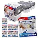 Onbest großes Luftentfeuchter Set-4x Entfeuchter mit 8x 400g Nachfüllbeutel Granulat–Gegen Feuchtigkeit, Schimmel&schlechte Gerüche–Raumentfeuchter ohne Strom-Luftentfeuchter Raumentfeuchter, Grau