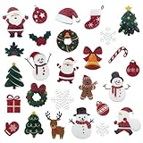 JOYEASE Weihnachts Sticker Set, 270 Glitzer Sticker Aufkleber Weihnachten, Bunte Motiv Weihnachtssticker Selbstklebend Weihnachtsdeko für Pakete, Briefe und Geschenke(10 Bogen)
