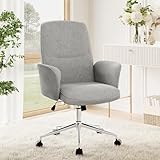 COLAMY High Back Shell-förmigen Bürostuhl, Moderne ergonomische Home Computer Schreibtischstuhl mit Einstellbarer Höhe, Swivel Rolling Lounge Task Chair für Erwachsene Arbeiten/entspannen, Hellgrau