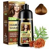 Haarfärbeshampoo 3in 1, Herbal Ingredients, Natürliches Sofort Haarfarben Shampoo, Haarfarbe Shampoo Gegen Graue Haare Abdecken, Sofortiges Haarfärbeshampoo 500ml (Coffee)