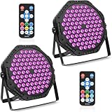MOSFiATA LED Par Strahler 72W Bühnenlicht Scheinwerfer Discolicht Partylicht mit 84 RGB LEDs für Bühne Disco DJ Bar Hochzeit Haloween Weihnachten, 2er Set