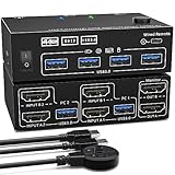 USB3.0-High Port Doppelkanal KVM Umschalter 202AS USB Hubs Mit Hoher Anzeige Und Gleichmäßiger Farbleistung