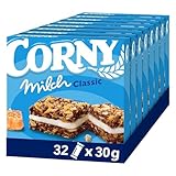 Müsliriegel Corny Milch Classic, Milchsandwich mit Getreide und Milchcreme, 32x30g