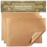 Dauerbackfolie 40x29cm: 3xPremium Backpapier Wiederverwendbar für Backofen und Grill – Mehrweg Backpapier Antihaft, 260 Grad Hitzebeständig, Waschbar–Wiederverwendbares Backpapier–Backmatte von LIVAIA