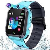 Puhiuyoi Smartwatch Kinder mit GPS und Telefon, Kinder GPS Intelligente Uhr SOS wasserdichte IP68 Voice Chat Schulmodus Gegenseitiges Anrufen Touchscreen für Jungen Studenten