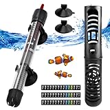 Silkwish Aquarium Heizung 50W 60L, Thermostat, Heizstab Einstellbar, Heizer mit Saugnäpfen, Aquariumheizer, Regelheizer, Einstellbare Temperatur Aquarienheizer für Fischtanks, Thermometer