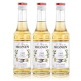 3x Monin Vanille / Vanilla Sirup, 250 ml Flasche