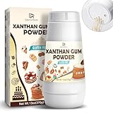 Xanthan Gum Pulver 370g - Glutenfrei Vegan Xanthangummi Bindemittel Verdickungsmittel zum Backen und Kochen - Reines Xanthan Gum Stabilisator Nicht-GVO Soßenbinder für Kuchen, Eis, Soßen, Suppen