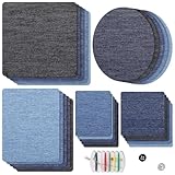 Naler 25-teilig Patches zum aufbügeln in 5 Farben Baumwolle Flicken Bügelflicken Bügeleisen Denim Patches Jeans Reparatursatz Set Aufbügelflicken (5 Größe)