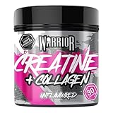 Warrior Kreatin Monohydrat Pulver + Kollagen 270g - Für Muskelregeneration & Gelenkgesundheit – Workout-Supplement für Frauen & Männer- Kreatin Muskelaufbau - 30 Portionen (Geschmacksneutral)