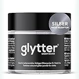 Glytter Glitzerpulver für Getränke (Silber) - essbarer Glitzer für Drinks & Flüssigkeiten, für Likör, Sekt, Cocktails - trinkbares & geschmacksneutrales - Glitzerpuder, Glitzer-Staub