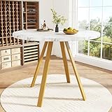 AilZylphera Runder Esstisch 100 cm, Küchentisch mit Metallbeinen, Esszimmertisch für 4-6 Personen, Wohnzimmertisch - Platte aus Marmorimitat, Runder Tisch für Wohnzimmer, Küche oder Esszimmer (6)