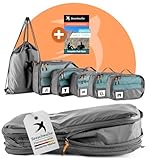SEESCHWALBE Packwürfel Set mit Kompression | Packing Cubes | Packtaschen & Gepäck Organizer für Rucksack & Reise Koffer | Extra leichte Kleidertaschen als Koffer Organizer (6-teilig, grau)
