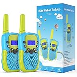 Kearui Spielzeug 3-12 Jahren Junge, Walkie Talkies für Kinder 8 Kanal Funkgerät mit Hintergrundbeleuchteter LCD-Taschenlampe, 3 Meilen Reichweite für Abenteuer im Freien, Camping, Wandern (Blau-Grün)