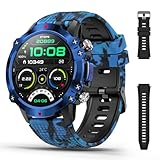 fremtudmy Smartwatch Herren Armbanduhr, 1,39 Zoll Fitness Tracker Schrittzähler Uhr mit Pulsmesser Blutdruckmessung Rund Outdoor Digital Sportuhr für Android iOS