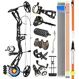 surwolf 30 Zoll Compoundbogen 0~70lbs Bogenschießen Bogen und Pfeil Set Rabatt:80% Erwachsene Jagdbogen Zielschießenbogen mit Zubehör für Bogenfischen Jagd (schwarz-set3)