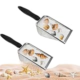 lasuroa 2stk Sandschaufel aus Netzgewebe, Sandschaufeln aus Edelstahl Muschelschaufel Sommerspielzeug Zubehör für Jungen und Mädchen Sandsieb Edelstahl Zum Aufheben Von Muscheln
