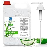 Aloe Vera Gel, aus Bio-Pflanzen der Kanarischen Inseln, Skincare Babys und Haustiere, Frisches Blatt, Vegan, Sonnenbrand Feuchtigkeitscreme, Gesicht, 100% Reines Natürliches, 2000 ml