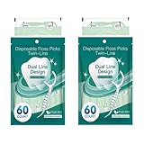 Zahnseide Sticks Einzeln Verpackt 120 Stück Minze Twin lines Cleaning Zahnseide Doopelten Fäden Zahnseidesticks Floss Picks Zahnsticks für Zahnreinigung für Erwachsene Kinder