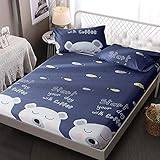 ZuaPaU Spannbettlaken, weich, bequem, 360 Grad, mit Gummiband, robust und langlebig, für Schlafzimmer, Kinderzimmer, Gästezimmer, Ferienhaus (150 x 200 cm)