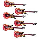 Abaodam 6 Stück Teiliges PVC Aufblasbares Gitarren Kreative Bunte Luftgitarren als Poolspielzeug und Partydeko für Mädchen für Bühnenprops Sommer Themenpartys