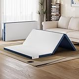 LINSY HOME 140 * 200 cm Klappmatratze mit extra wasserdichtem Bezug, 7,5 cm Tencel-Trifold-Matratze, Memory Foam-Matratze, faltbar, tragbar, leicht zu verstauen, Schlafsofa