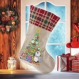 Weihnachtssocken von Diamant-Malerei Nikolaussocken Deko Nikolausstiefel Nikolausstrumpf der Diamond Painting, Nicolaus Socken Weihnachtsstrumpf, Weihnachtsdekoration, Geschenktasche Süßigkeit Tasche