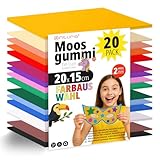 OFITURIA 20 Blatt Moosgummi Set, Bunte Farben, Format 20x15 cm – Ideal für Bastelprojekte, DIY, Schule, Kunst & Dekoration (Glitzer)