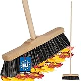 KOTARBAU® Besen mit Stiel - 30 cm - Straßenbesen - mit Nylon-Naturborsten-Mischung - Kehrbesen aus Holz - Besen für Draußen & Drinnen - Zimmerbesen mit Holz Stiel