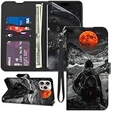 GYSYZJDH Schutzhülle für iPhone 14 Pro Max, Brieftaschenformat, mit Displayschutzfolie, Ständer, PU-Leder, Klappetui, mit Kartenhalter, Ganzkörperschutz, Handyhülle für iPhone 14 Pro Max, Abenteurer